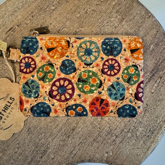 Cork Coin Purse Lady Bug Coin Purse Wallet Card Holder NEW FAST SHIP Ladybug - Picture 1 of 5